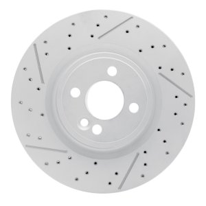 Mini Cooper Brake Rotor (1) - Front - R1 Concepts - GeoSPEC Coated + Drilled & Slotted - `09-`14